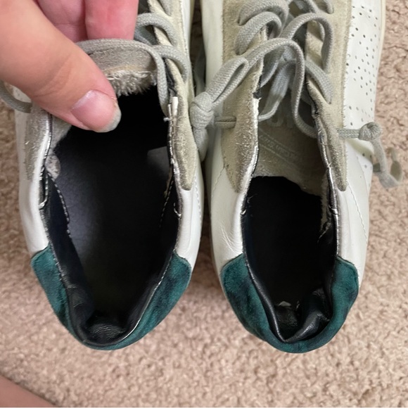 P448 RARE John Mid-Top Sneakers in White w/ Green Accent SIZE 37 - Picture 12 of 14